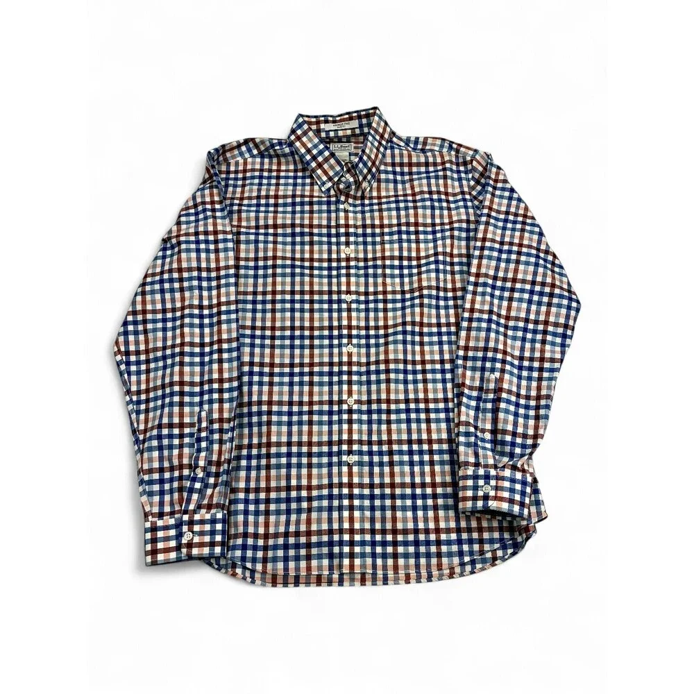 L.L.‎ Bean Men's XL Plaid Button-Down Dress Shirt